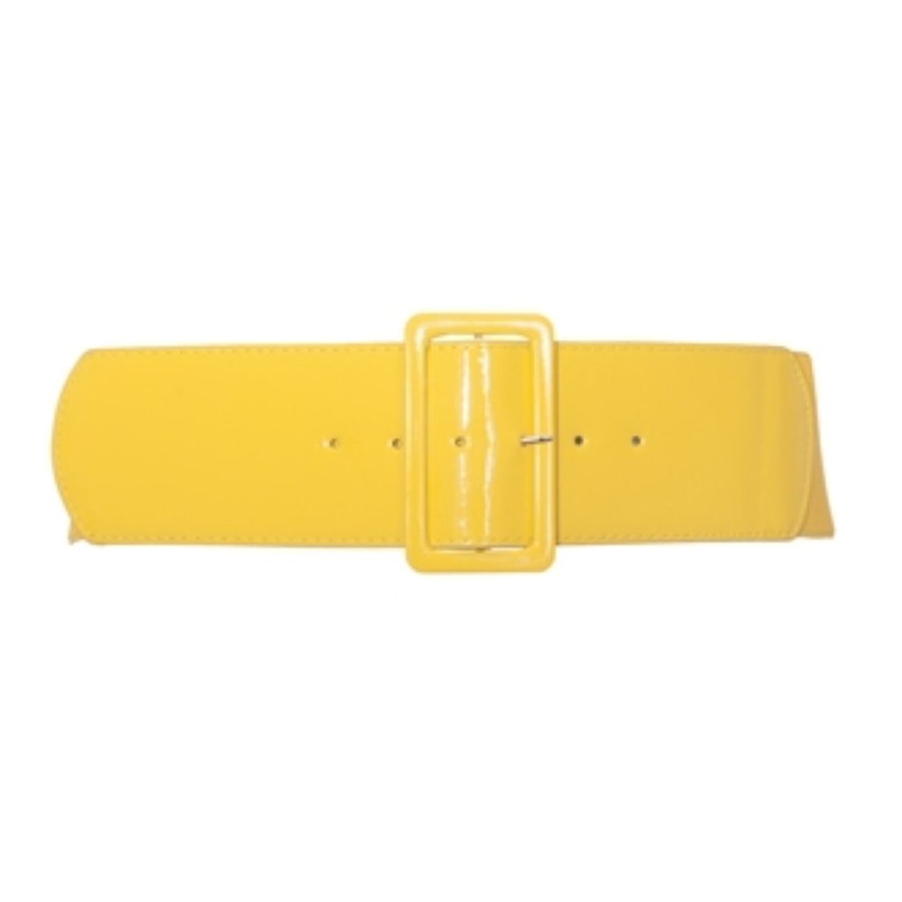 Women's Wide Patent Leather Buckle High Waist